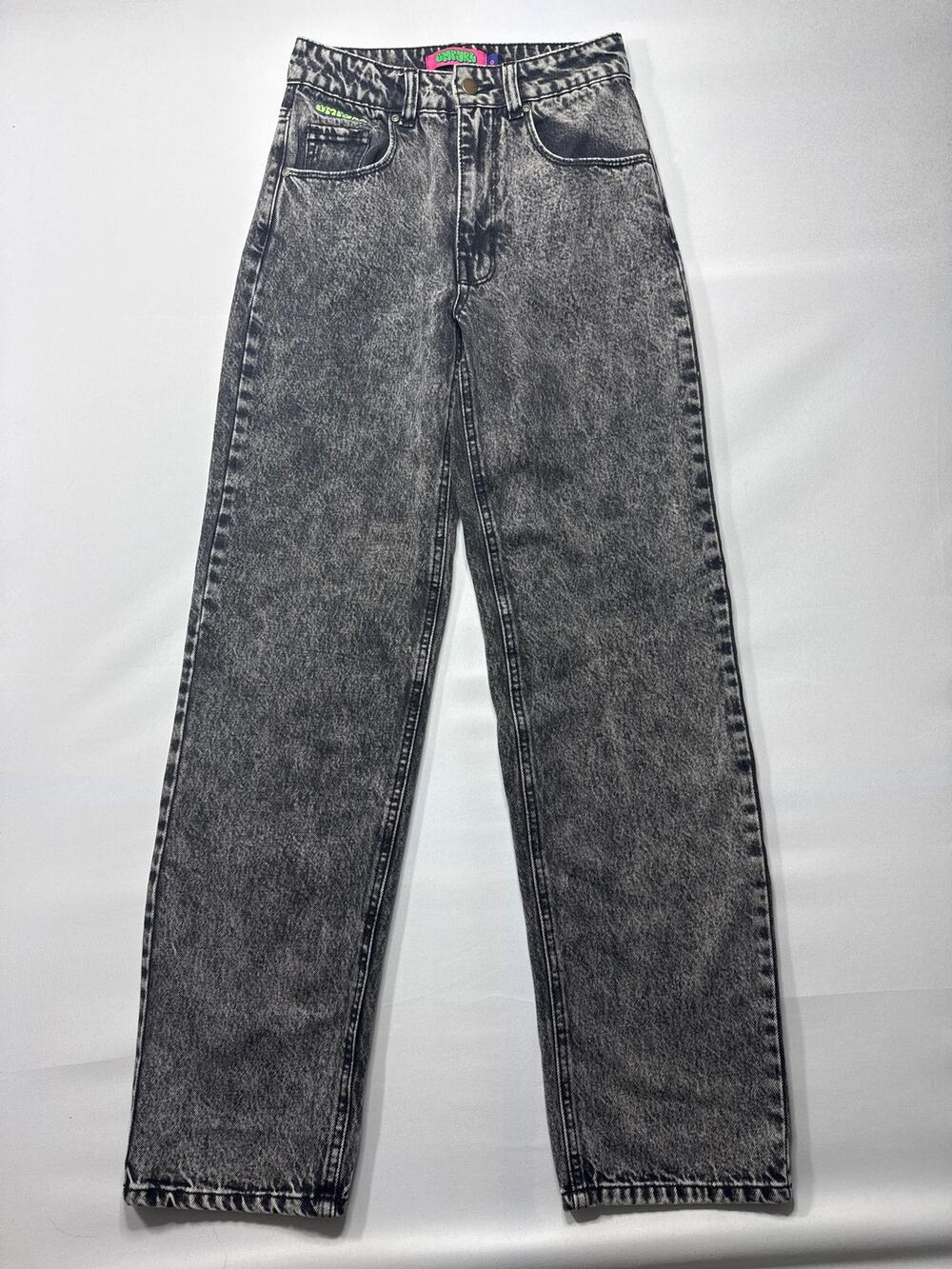 NWT Empyre Women's‎ Tori Loose Fit Black Acid Wash Jeans - Size 0 (25x31.5)